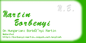 martin borbenyi business card